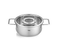 Fissler Pure Collection - Pentola per arrosto in acciaio inox (diametro 20 cm, 2,4 L) con coperchio in metallo, scala graduata interna, compatibile induzione