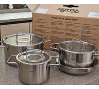 Fissler Pure Collection Set di Pentole in Acciaio Inox 7pz Coperchio in...