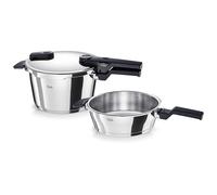 Fissler Vitaquick Premium, Set di Pentole A Pressione, 3 Pezzi 1 Pentola A Pressione da 4.5 L, 1 Padella A Pressione da 2.5 L, Diametro 22 cm, Compatibile Induzione
