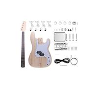 Fistrock Kit per chitarra basso fai da te per principianti PB Bass Style 4 corde per destrorsi con corpo in paulonia manico in acero duro tinto tastiera laminata pioppo hardware cromato costruisci la