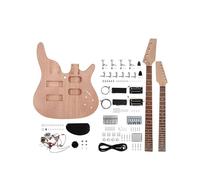 Fistrock Kit per chitarra elettrica e basso a doppio collo fai da te a 6 corde e 4 corde per destrorsi con corpo in mogano manico in mogano tastiera in palissandro costruisci il tuo basso e chitarra.