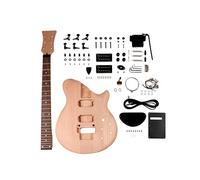 Fistrock Kit per chitarra elettrica fai da te, kit per principianti a 6 corde per destrimani con corpo in mogano manico in acero duro tastiera in palissandro hardware nero Costruisci la tua chitarra.