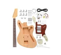 Fistrock Kit per chitarra elettrica fai da te, kit per principianti a 6 corde per destrimani con corpo in mogano manico in mogano tastiera in palissandro hardware cromato per costruire la tua