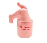 Fisura - Barattolo per premi originale “Will sit”. Recipiente per cibo per animali domestici. Vaso per leccornie per animali domestici. Barattolo per conservare il cibo in ceramica. 12x20 cm (Rose)