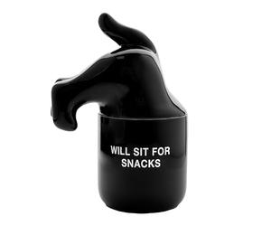Fisura - Barattolo per premi originale “Will sit”. Recipiente per cibo per animali domestici. Vaso per leccornie per animali domestici. Barattolo per conservare il cibo in ceramica. 12x20 cm