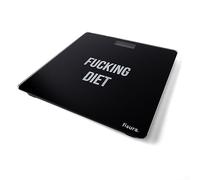 Fisura - Bilance pesapersone elettroniche "f*cking diet". Bilancia pesapersone in vetro. Bilancia elettronica fino a 180 kg e 50 g di precisione, tecnologia Step-On. 30 x 30 cm