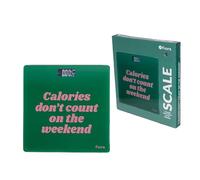 Fisura - Bilancia da bagno digitale "calories don't count". Bilancia da bagno in vetro. Bilancia elettronica fino a 180 kg con precisione di 50 gr, tecnologia Step-On. 30 x 30 cm.