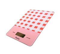 FISURA - Bilancia da cucina digitale vichy. Bilancia digitale originale 5kg/11lbs. Bilancia elettronica digiale alta precisione. Vetro e ABS. 15 x 22 (Rosso)