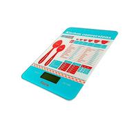 FISURA - Bilancia digitale da cucina "misure da forno". Bilancia elettronica originale 5kg/11lbs. Bilancia alimentare multifunzione. Vetro e ABS. 15 x 22