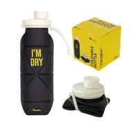 FISURA - Borraccia pieghevole I'm foldable. Borraccia pieghevole in silicone senza BPA. Design pieghevole e pratico, borraccia rosa e rossa da 600 millilitri.