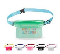 Fisura - Borsa impermeabile “Last summer”. Marsupio verde e blu impermeabile con cintura regolabile. Ideale per tenere gli oggetti asciutti. 22,5 cm x 12,5 cm.