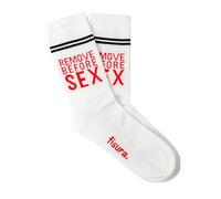 Fisura - Calze originali unisex "F*ck off" color pesca. Calze da regalo. Coppia di calze alte. Composizione: cotone e poliestere. Taglia unica.