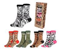 Fisura - Calzini divertenti “My Wild Week” unisex per uomo e donna, set 5 paia in cotone colorato con fantasie originali, calzini comodi e traspiranti per tutti i giorni