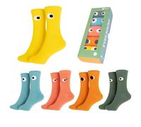 Fisura - Calzini divertenti occhi. Pacchetto di 5 calzini divertenti unisex. Calzini originali da uomo. Calzini in cotone stampati. Taglia unica: 38-45