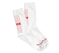 Fisura - Calzini originali da uomo. Calzini regalo. Un paio di calzini alti. Composizione: cotone e poliestere. Taglia: 41-45. (F*** off, rosso)