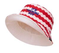 Fisura - Cappello Bucket Reversibile con Messaggio “It’s f*cking Hot”. Cappello Pescatore Donna Rosso e Bianco. Bucket Hat Estivo per Spiaggia, Viaggio, attività all’Aperto.