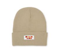 Fisura - Cappello Invernale Unisex “No Me da la Vida”. Cappello Donna Marrone in Maglia con Risvolto e Scritta Originale in Gomma. Regalo Originale, Taglia Unica, Ideale per Il Freddo.