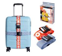 Fisura Cinghie per bagagli originali con messaggio "I'm Not a Tourist". Cinture di sicurezza per bagagli. Accessori per valigie. Lunghezza regolabile da 1 a 2 metri (Bon voyage, arancione)