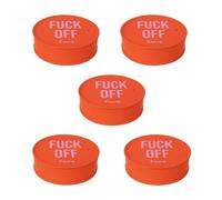 Fisura - Coperchio bicchieri antidroga "F*ck off" rosso 5 pezzi. Protezione originale per bevande. Copertura per bevande riutilizzabile. Protezione della tazza in silicone anti-goccia. 5 pezzi