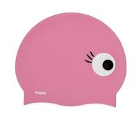 Fisura Cuffia da nuoto nera "F*CK Off". Berretto da piscina originale unisex in silicone morbido, elastico e confortevole. Protezione per capelli. (Ojos, rosa)