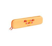 Fisura Custodia Originale in Silicone Don't Give Me Life Astuccio Multiuso Silicone Beige Morbido e Flessibile Touch Portapenne da Tavolo con Cerniera 20 cm x 5 cm