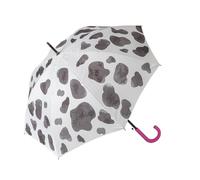 Fisura - Grande ombrello mucca. Ombrello giovanile con stampa mucca. Ombrello automatico con pulsante. Ombrello antivento resistente. Diametro 106 centimetri.