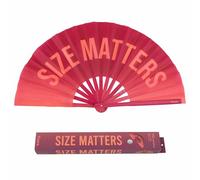 Fisura - Grande ventaglio pieghevole “size”. Ventaglio originale con grande messaggio. Ventaglio rosa xxl. Ventaglio pieghevole in bambù. 64 x 33 cm., AHX2410388