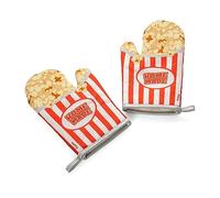 FISURA - Guanti da forno stampati sul forno. Guanti da forno originali. Divertenti guanti da forno in cotone. 14 x 30. Cotone e poliestere (Popcorn, rosso)