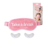 Fisura - Kit maschera per occhi e cerotti per occhi riutilizzabili "take a break". Maschera per gli occhi in gel freddo rosa. Patch riutilizzabili correttore, anti-tasche e antirughe