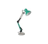 FISURA - Lampada da tavolo retro snodabile "Ralph". Lampada da lettura grigio e menta. Compatibile con lampadine E27. Lampada da tavolo in metallo. 14 cm x 14 cm x 57 cm