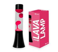 Fisura - Lampada di lava rosa 30 cm con base nera e liquido trasparente. Lampada decorativa dall'effetto rilassante per casa e ufficio. Dimensioni: 9 x 9 x 30 cm.