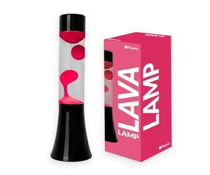 Fisura - Lampada di lava rosa 30 cm con base nera e liquido trasparente. Lampada decorativa dall'effetto rilassante per casa e ufficio. Dimensioni: 9 x 9 x 30 cm.