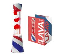 Fisura - Lampada lava Barber shop. Base Barber, liquido trasparente e lava rossa. Lampada ad effetto rilassante. Con lampadina di ricambio. 11 cm x 11cm x 39,5 cm.