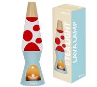Fisura - Lampada lava con candela, blu e rossa. Luce d’atmosfera eco-friendly. Design originale per casa o ufficio. 29 x 8,5 cm (candela non inclusa)