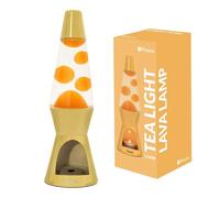 Fisura - Lampada lava con candela. Lampada lava senza elettricità. Lampada lava gialla. Lampada eco-friendly. Regalo originale. 29 cm x 8,5 cm (candela non inclusa)