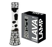 Fisura - Lampada lava f*ck off. Base nera con messaggio, liquido trasparente e lava nera. Lampada con effetto rilassante. Con lampadina di ricambio. 11 cm x 11 cm x 39,5 cm.
