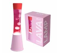 Fisura - Lampada lava rosa. Base rosa, liquido rosa, lava trasparente e coperchio rosso. Lampada ad effetto rilassante. Con lampadina di ricambio. 11 cm x 11cm x 39,5 cm.