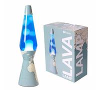 Fisura - Lampada lava Mondo. Base della mappa del mondo, liquido blu e lava bianca. Lampada ad effetto rilassante. Con lampadina di ricambio. 11,5 cm x 11,5 cm x 40 cm.