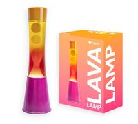 Fisura - Lampada lava sfumata rosa e arancione. Base rosa, vetro effetto sfumato e coperchio arancione. Lampada effetto rilassante. Con lampadina di ricambio. 11 cm x 11 cm x 39,5 cm.