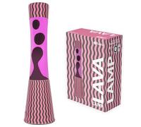 Fisura - Lampe à lave effet ondulations. Lampe décorative relaxante pour maison ou bureau, design original avec lave marron et liquide rose, ampoule de rechange incluse, 11 x 11 x 39,5 cm