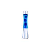 Fisura - Lava Lamp con bolle blu e base a strisce azzurre, Blu