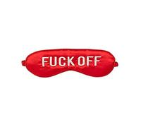 FISURA - Maschera divertente "Fuck off". Maschera rossa per dormire. Originale maschera da viaggio. Materiale: poliestere. Dimensioni: 20 x 10 cm.