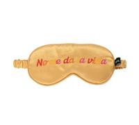 Fisura - Mascherina per dormire “no me da la vida” gialla. Maschera occhi morbida con elastico, accessorio da viaggio originale. Idea regalo per chi ama riposare. 20 x 10 cm.