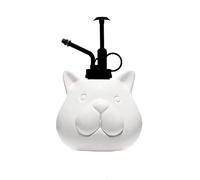 Fisura - Nebulizzatore a forma originale Flacone Spray per Irrigazione da 500 ml. Annaffiatoio per piante in ceramica con ugello in plastica. 20 cm x 13,5 cm. (Gatto, Bianco)