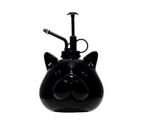 Fisura - Nebulizzatore a forma originale Flacone Spray per Irrigazione da 500 ml. Annaffiatoio per piante in ceramica con ugello in plastica. 20 cm x 13,5 cm. (Gatto, Nero)