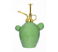 Fisura - Nebulizzatore a forma originale Flacone Spray per Irrigazione da 500 ml. Annaffiatoio per piante in ceramica con ugello in plastica. 20 cm x 13,5 cm. (Cactus, Verde)
