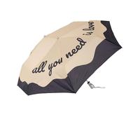 Fisura - Ombrello doppio automatico “All you need is love”. Ombrello antivento per 2 persone, compatto da viaggio, lunghezza aperto 116 cm.