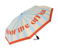 Fisura Ombrello pieghevole originale "out of the office" a righe. Ombrello donna piccolo automatico. Dimensioni da viaggio. Antivento. 96 cm di diametro aperto.