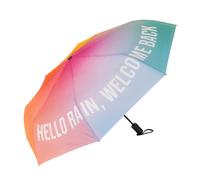 Fisura - Ombrello pieghevole originale “hello rain” con motivo sfumato. Ombrello donna piccolo automatico da viaggio, resistente al vento. Diametro aperto: 96 cm.