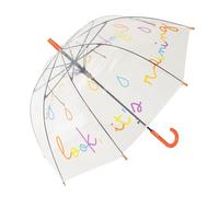 Fisura - Ombrello trasparente bambino “look, it’s raining” multicolore. Ombrello a cupola con apertura automatica. Regalo per bambini. 67,5 cm di diametro.
